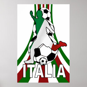 イタリアイタリアのさらさのフットボールのサッカーポスター ポスター