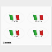 イタリアイタリアのイタリアのイタリアンな旗 楕円形シール (シート)