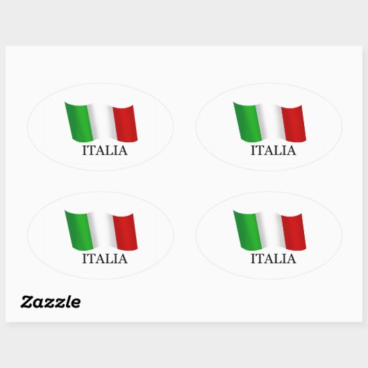 イタリアイタリアのイタリアのイタリアンな旗 楕円形シール (シート)