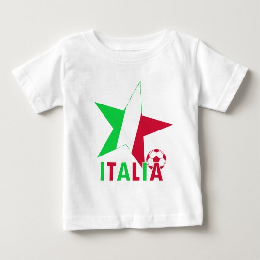 イタリアイタリアのサッカーのスター ベビーTシャツ (正面)