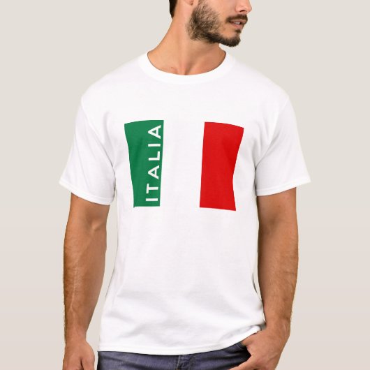 イタリアイタリアの旗の国の文字の名前 Tシャツ (正面)