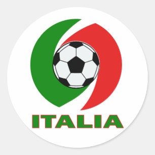 イタリアイタリアの旗の球のデザイン ラウンドシール