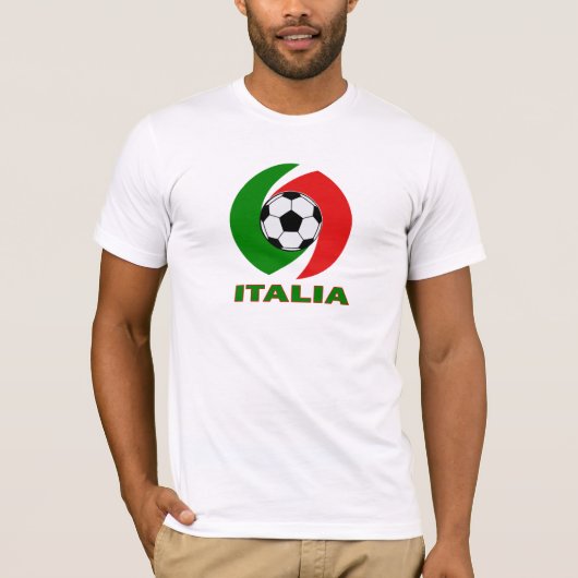 イタリアイタリアの旗の球のデザイン Tシャツ (正面)