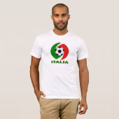 イタリアイタリアの旗の球のデザイン Tシャツ (正面フル)