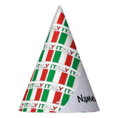 イタリアイタリアンと国旗の名前と並べて パーティーハット (左)