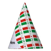 イタリアイタリアンと国旗の名前と並べて パーティーハット (右)