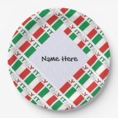 イタリアイタリアンと国旗の名前と並べて ペーパープレート (正面)