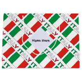 イタリアイタリアンと国旗の名前と並べて ラージペーパーバッグ (正面)