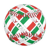 イタリアイタリアンと国旗の名前と並べて 野球ボール (裏面)