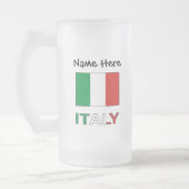 イタリアイタリアンと国旗の名前 フロストグラスビールジョッキ (左)
