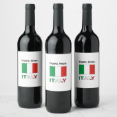 イタリアイタリアンと国旗の名前 ワインラベル (ボトル)