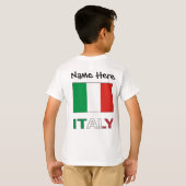 イタリアイタリアンと国旗の名前 Tシャツ (裏面フル)