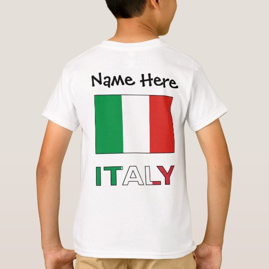 イタリアイタリアンと国旗の名前 Tシャツ (裏面)