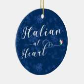 イタリアイタリアンのクリスマスツリーオーナメント、ハートで セラミックオーナメント (右)