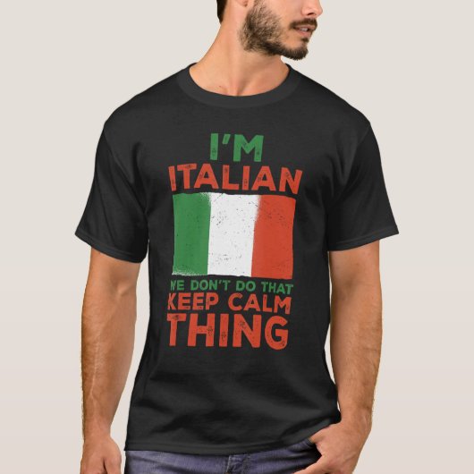 イタリアイタリアンの穏やか保なのフラグ Tシャツ (正面)