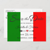 イタリアイタリアンの結婚式の日付を保存 案内ポストカード (正面/裏面)