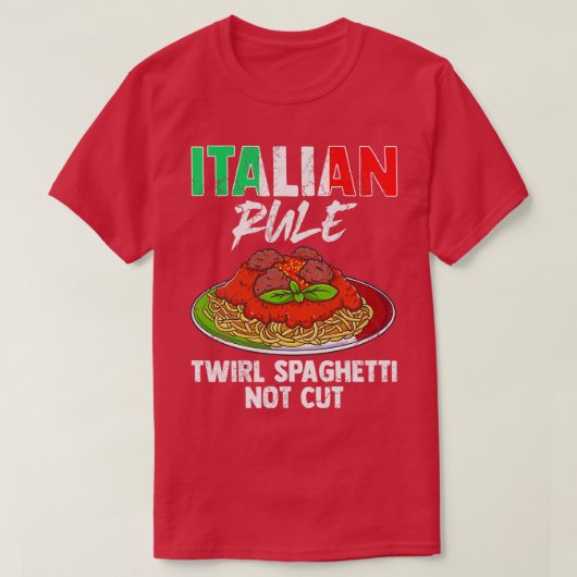イタリアイタリアンイタリアをカットしないルールTwirlスパゲッティ Tシャツ (デザイン正面)