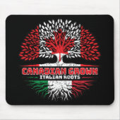 イタリアイタリアンカナダツリールーツ国旗 マウスパッド (正面)
