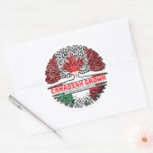 イタリアイタリアンカナダツリールーツ国旗 ラウンドシール (封筒)