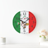 イタリアイタリアングラツィーピザワインキスデコールクロック ラージ壁時計 (ホーム)