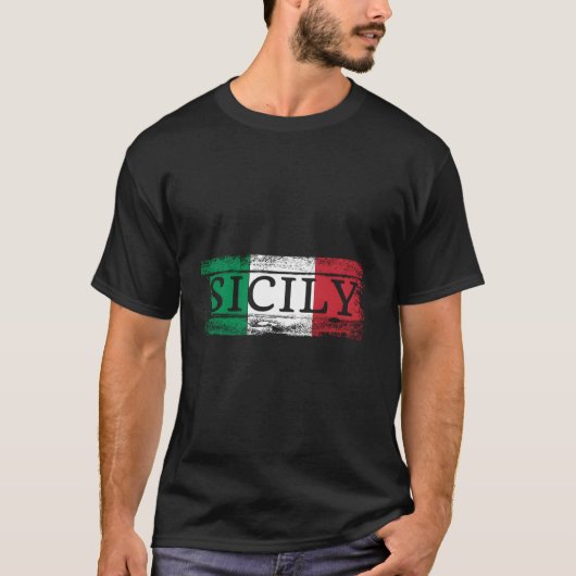 イタリアイタリアンシチリア州旗 Tシャツ (正面)