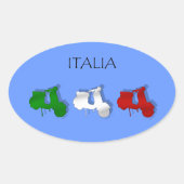 イタリアイタリアンスクーターItaliaロゴ国旗 楕円形シール (正面)