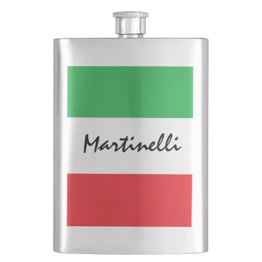 イタリアイタリアントリコレパーソナライズされたー国旗 フラスク (正面)