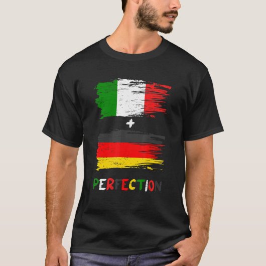 イタリアイタリアンドイツ国旗の完全ラテン Tシャツ (正面)