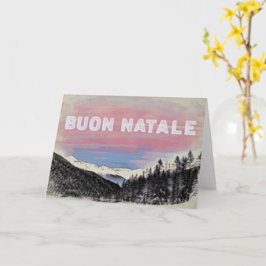 *イタリアイタリアンブオンナターレアルプスのクリスマスカード カード (黄色い花)