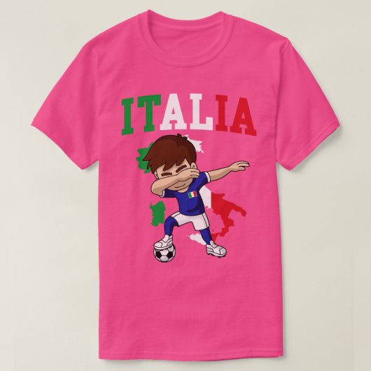 イタリアイタリアンボーイイタリア国旗の地図 Tシャツ (デザイン正面)