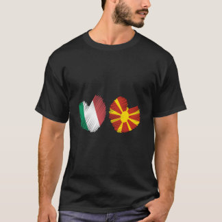 イタリアイタリアンマケドニア国旗He Tシャツ
