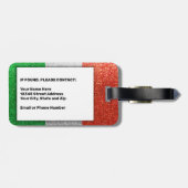 イタリアイタリアンミラノ国旗きらきら光るグリッターファッション ラゲッジタグ (裏面横)