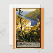 イタリアイタリアンリビエラヴィンテージ旅行ポスター ポストカード (正面/裏面)