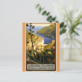 イタリアイタリアンリビエラヴィンテージ旅行ポスター ポストカード (スタンド正面)