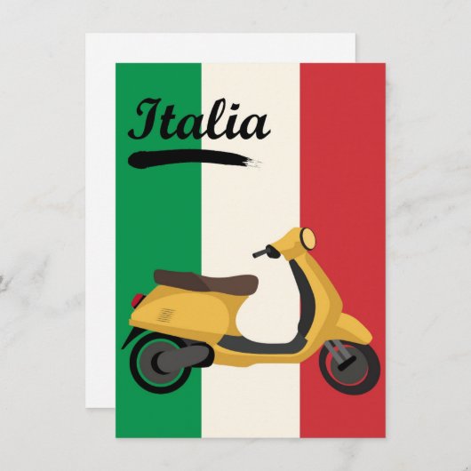 イタリアイタリアンヴィンテージ国旗Vespaスクーター旅行 (正面/裏面)