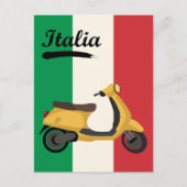 イタリアイタリアンヴィンテージ国旗Vespaスクーター旅行 ポストカード (正面)