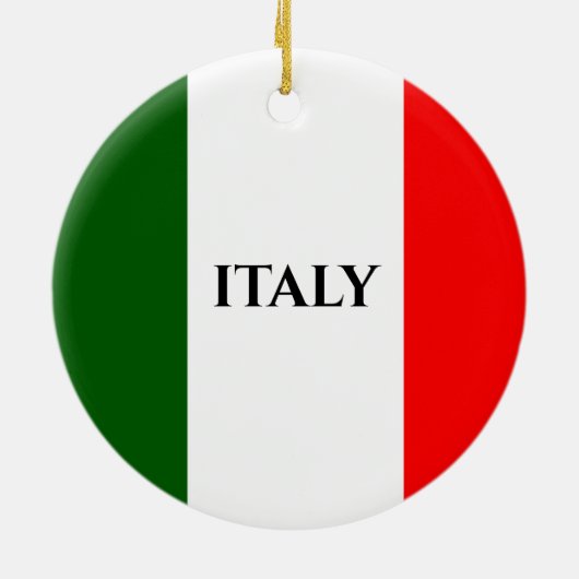 イタリアイタリアン国旗のデザインオーナメント セラミックオーナメント (裏面)