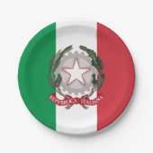 イタリアイタリアン国旗のパーティー、誕生日/スポーツ ペーパープレート (正面)