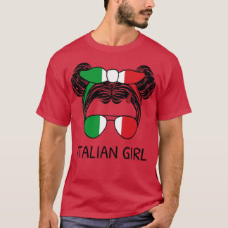 イタリアイタリアン国旗の女の子I Tシャツ
