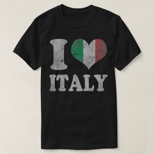 イタリアイタリアン国旗の愛ハートイタリア Tシャツ (デザイン正面)