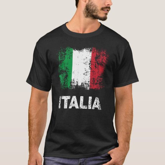 イタリアイタリアン国旗の愛国的イタリア国旗 Tシャツ (正面)