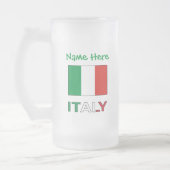 イタリアイタリアン国旗の緑の個人用設定 フロストグラスビールジョッキ (左)