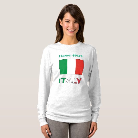 イタリアイタリアン国旗の緑の個人用設定 Tシャツ (正面フル)