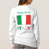 イタリアイタリアン国旗の緑の個人用設定 Tシャツ (裏面)