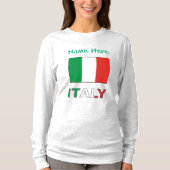 イタリアイタリアン国旗の緑の個人用設定 Tシャツ (正面)