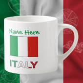 イタリアイタリアン国旗の緑パーソナライズされた エスプレッソカップ