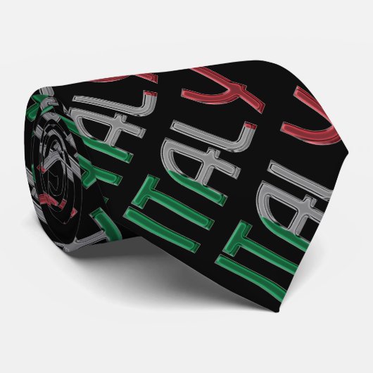 イタリアイタリアン国旗の色タイポグラフィパターン ネクタイ (ロール)