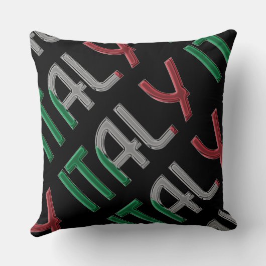 イタリアイタリアン国旗の色タイポグラフィ土産 クッション (裏面)