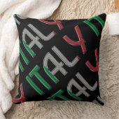 イタリアイタリアン国旗の色タイポグラフィ土産 クッション (ブランケット)