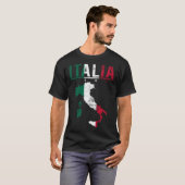 イタリアイタリアン国旗イタリア女子男性へ青年 Tシャツ (正面フル)